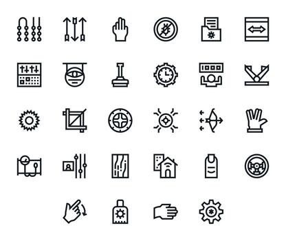 28 256x256 Bold Line Icons optimized for Control Grid Fitted display vector