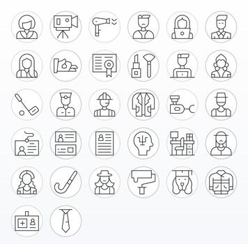 profesional esencial conjunto incluso 32 píxel optimizado Delgado línea alto resolución íconos vector