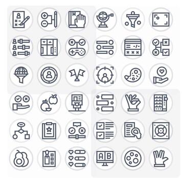 36 Bold Line PIXEL Perfect Icons tailored for Selection High Resolution interface vector