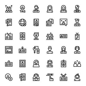 36 256x256 Bold Line Icons optimized for Membership Grid Fitted display vector