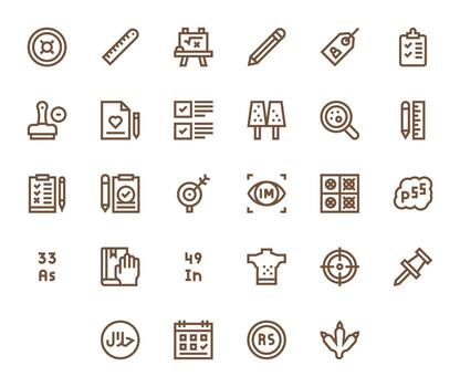 28 Bold Line Pixel Aligned Icons for Mark Graphics vector