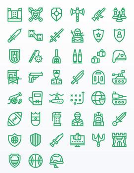 Defense Graphics featuring 45 Bold Line Pixel Aligned High Resolution Designs vector