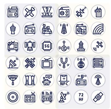 Antenna Icon Repository containing 36 Bold Line 256x256 Pixel Optimized graphics vector
