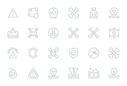 Thin Line Detail Enhanced Icons from Unsafe Set with 24 256x256 Icons vector