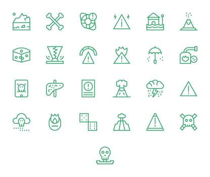 25 64x64 Regular Line Icons optimized for Risk Pixel Optimized display vector