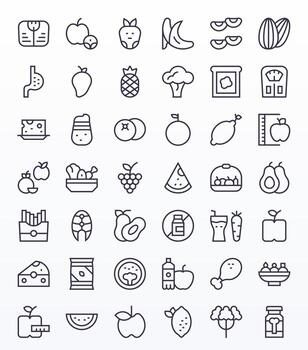 42 Editable Regular Line Icons from Diet Collection vector