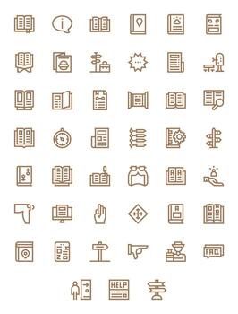 45 Bold Line Grid Fitted Icons crafted for Guide 128x128 applications vector