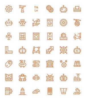 42 regular línea íconos diseñado para máquina en 64 x 64 monitor Perfecto formato vector