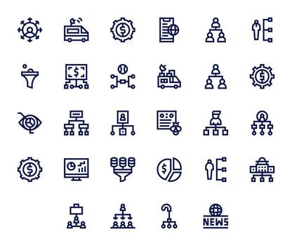 Bold Line PIXEL Perfect Icons from Reporting Set with 28 High Resolution Icons vector