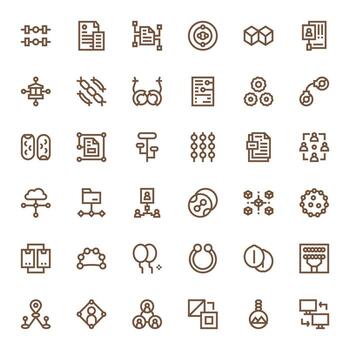 Linked Icon Toolkit featuring 36 Display Perfect 64x64 Bold Line elements vector