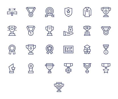 Recognition Award Icon Repository containing 25 Regular Line 64x64 Display Perfect graphics vector