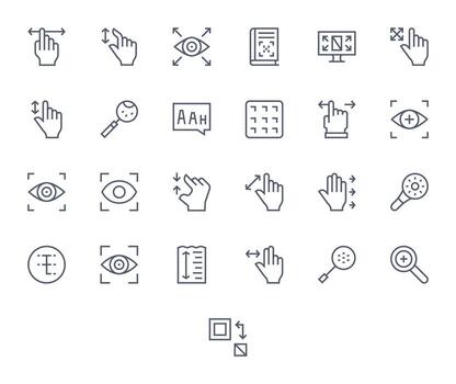 Enlarge Modern Collection with 25 Regular Line 128x128 Display Perfect Icons vector