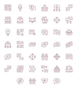 Discussion Modern Collection with 40 Thin Line 256x256 Display Perfect Icons vector