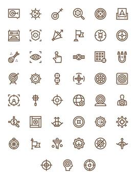 Target Icon Repository containing 45 Bold Line 128x128 Grid Fitted graphics vector