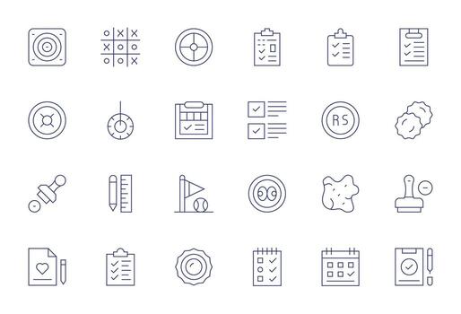 Mark Professional Set with 24 Thin Line Pixel Optimized 128x128 Icons vector