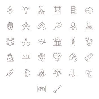 32 Icons for Medical Icon optimized in Grid Fitted High Resolution Thin Line resolution vector