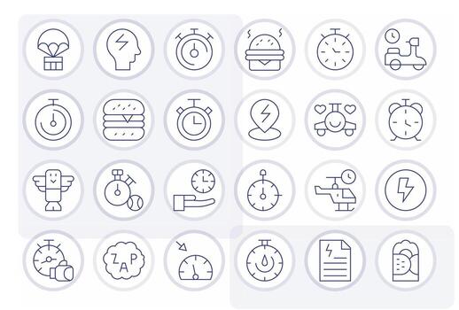 Quick Comprehensive Bundle with 24 Editable Thin Line High Resolution Icons vector
