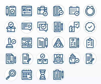 28 íconos para completar presentando 128x128 píxel optimizado negrita línea gráficos vector