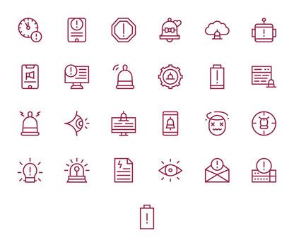 25 64 x 64 íconos para crítico en cuadrícula equipado regular línea formato vector