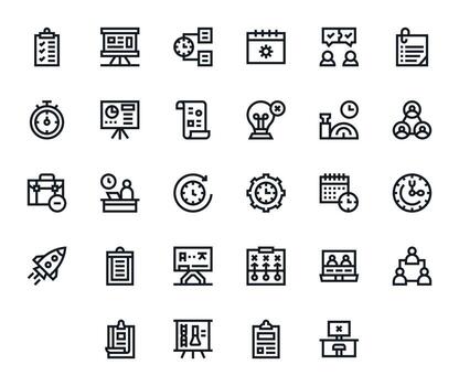 28 íconos para proyecto presentando alto resolución editable negrita línea gráficos vector