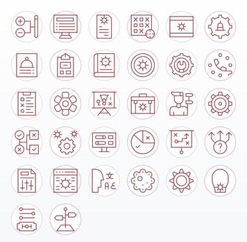 32 256x256 Thin Line PIXEL Perfect Icons for Options Projects vector