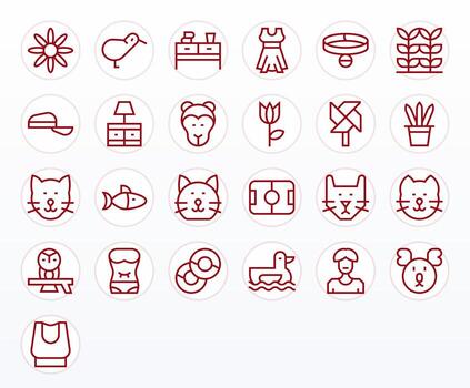 Simple Design Premium Bundle with 25 128x128 Display Perfect Regular Line Icons vector