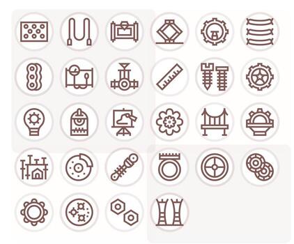 Engineering Ultimate Package with 28 128x128 Bold Line Pixel Optimized Icons vector