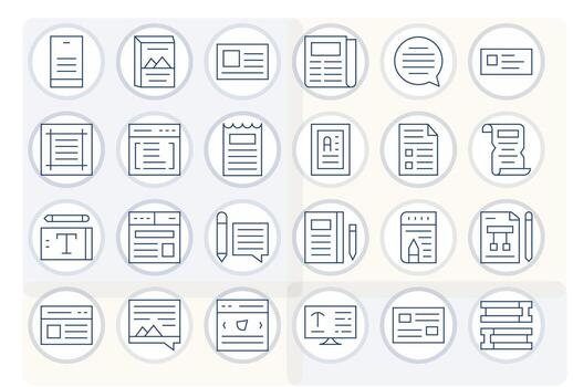 24 Thin Line Display Perfect Icons crafted for Paragraph Retina Ready applications vector