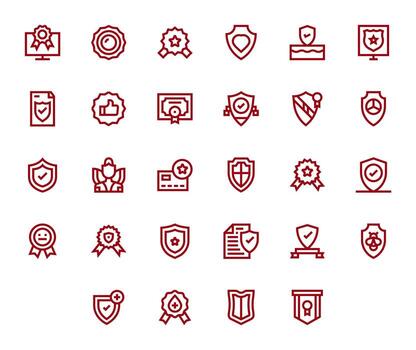 de confianza icono conjunto con 28 negrita línea 128x128 monitor Perfecto gráficos vector