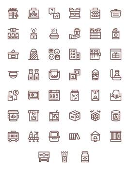 Box Graphics featuring 45 Bold Line Pixel Optimized High Resolution Designs vector