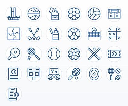 25 Icons for Match optimized in PIXEL Perfect 256x256 Regular Line resolution vector
