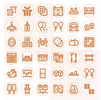 36 Detail Enhanced Icons themed around Two in High Resolution Bold Line format vector
