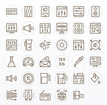 35 regular línea íconos diseñado para volumen en alto resolución monitor Perfecto formato vector