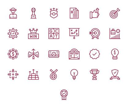 Success Icon Repository containing 25 Regular Line High Resolution Pixel Optimized graphics vector