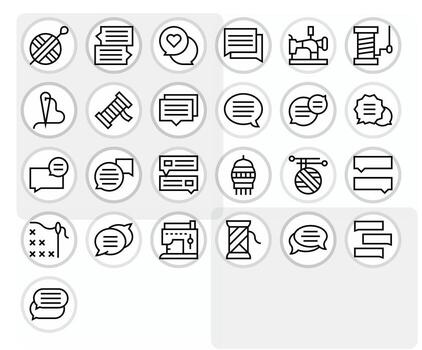 25 256x256 Display Perfect Icons for Thread in Regular Line Theme vector