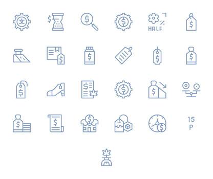 25 Display Perfect Regular Line Icons from Pricing Collection vector