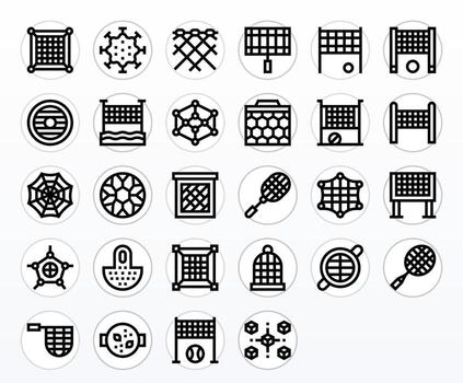 Mesh Icon Toolkit featuring 28 Pixel Aligned 64x64 Bold Line elements vector