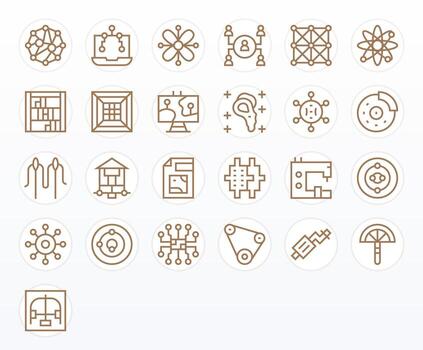 diagrama icono conjunto con 25 regular línea alto resolución píxel alineado gráficos vector