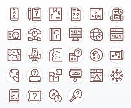 28 Bold Line Grid Fitted High Resolution Icons from Missing Suite vector