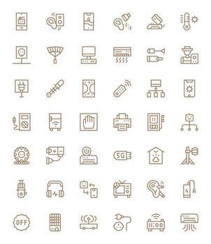 42 regular línea editable vectores para dispositivo tema