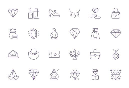 24 Thin Line Pixel Optimized Icons tailored for Luxury High Resolution interface vector