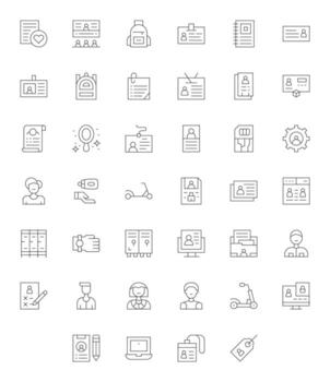 40 Pixel Aligned Thin Line Icons designed for Personal Interface vector