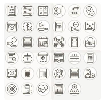 35 regular línea monitor Perfecto íconos a la medida para añadir alto resolución interfaz vector