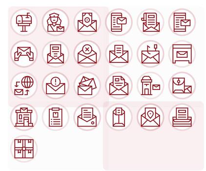 correo 128x128 icono paquete con 25 regular línea monitor Perfecto elementos vector