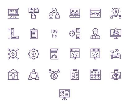 Project Ultimate Package with 25 64x64 Regular Line Pixel Optimized Icons vector