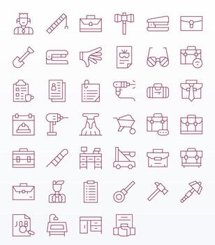 40 High Resolution Icons for Work in Editable Thin Line Format vector