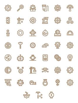 Mechanism Graphics featuring 45 Bold Line Display Perfect 256x256 Designs vector