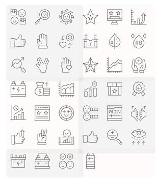 Thin Line Pixel Optimized Icons from Positive Set with 40 Retina Ready Icons vector