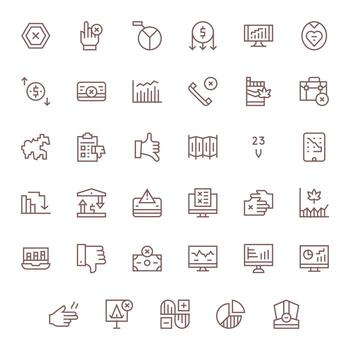 Decline Icon Arsenal with 35 256x256 Regular Line Display Perfect designs vector