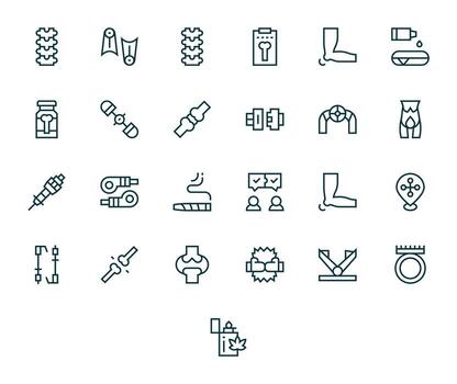 Regular Line PIXEL Perfect Icons from Joint Set with 25 256x256 Icons vector